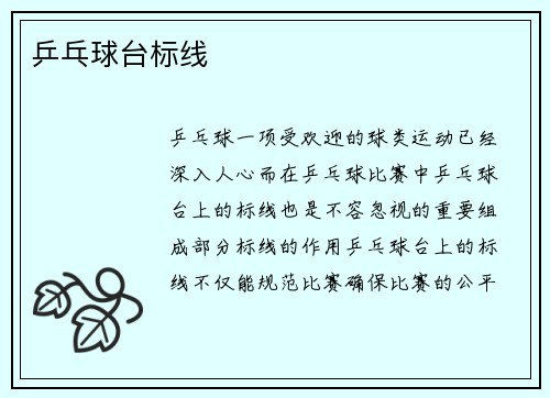 乒乓球台标线