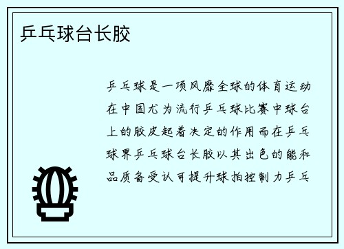乒乓球台长胶
