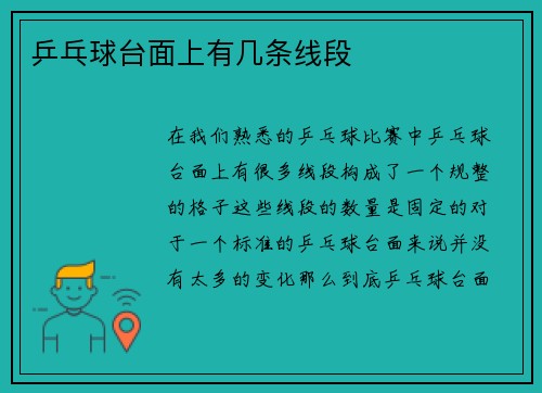 乒乓球台面上有几条线段