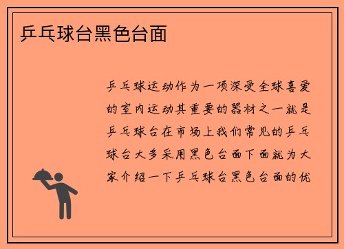 乒乓球台黑色台面