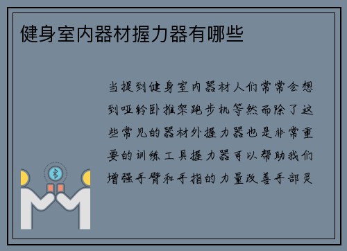 健身室内器材握力器有哪些
